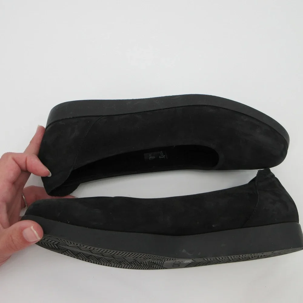 Arche Black Sz 11 Nubuck Leather Flats Round Toe Slip On Shoes Made in France